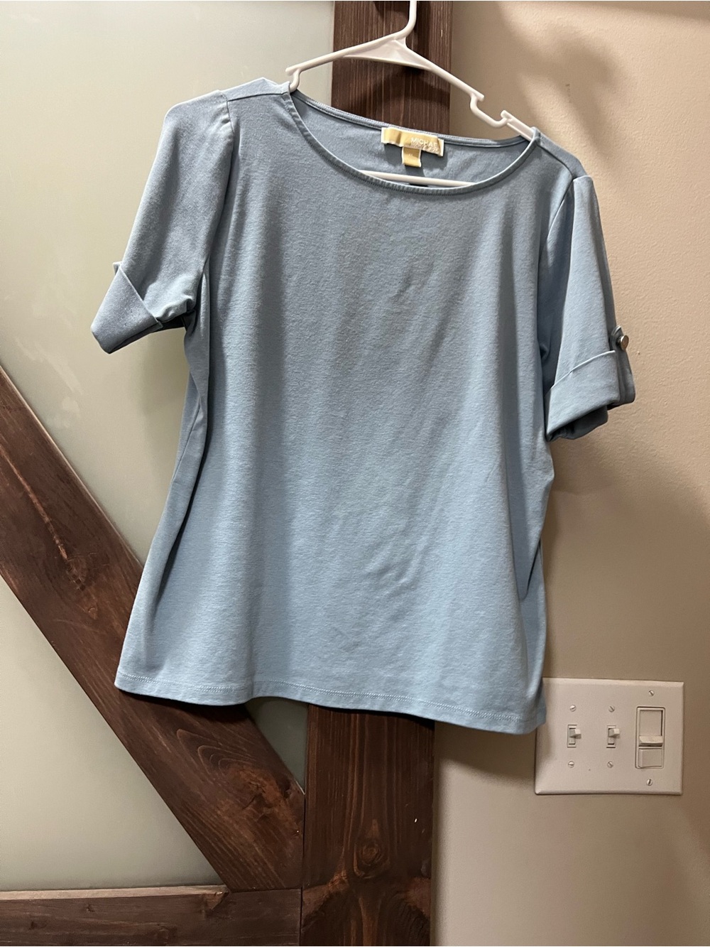 Michael Kors Light Blue Short Sleeve Top